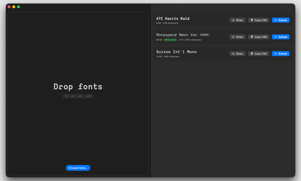 Fontplonk drop window