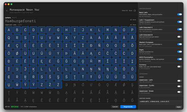 Fontplonk drop window