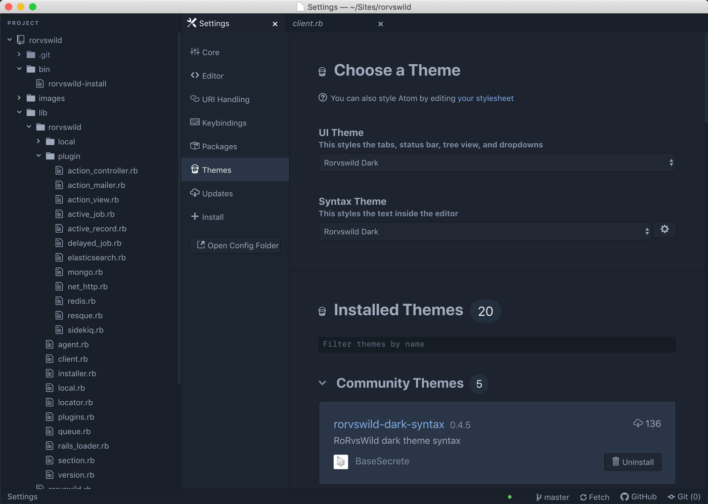 RoRvsWild Dark theme UI